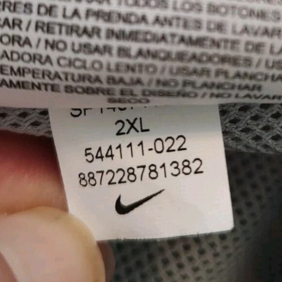 Rare Nike Windbreaker Gray White Rain Running Jacket Nylon - 2XL - Picture 7 of 10